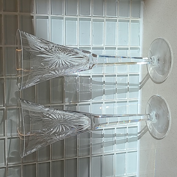 Like new Waterford Millennium Celebration flutes "Health" - Picture 1 of 9
